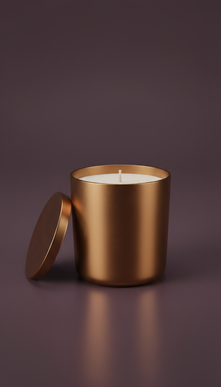 Burnished Bronze Heavy Glass Candle